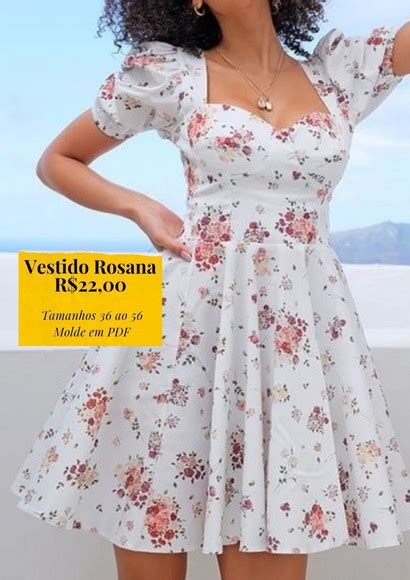 Molde Vestido Rosana Em Pdf No Elo Siselle Moda E Moldes D D