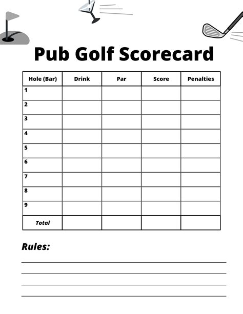 Printable Golf Card Game Rules