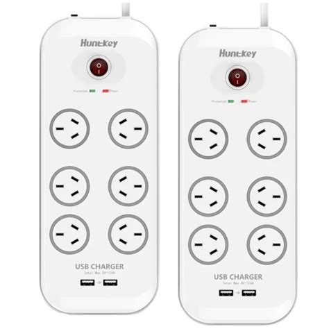 Huntkey Way Powerboard With Usb Port And Surge Protection Piece