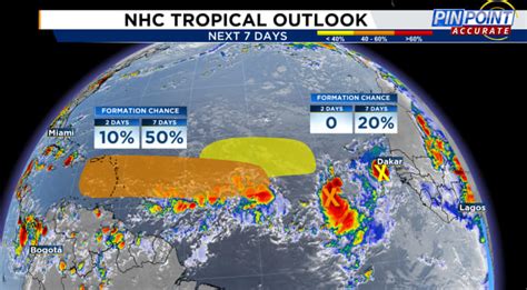 Hurricane center tracking 2 tropical waves in Atlantic