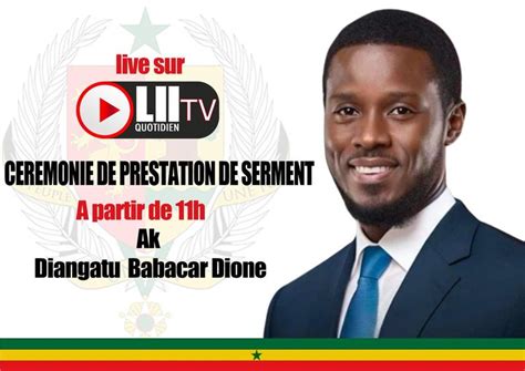 Direct C R Monie Prestation De Serment Du Pr Sident Bassirou Diomaye