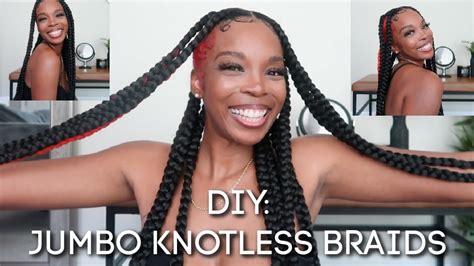 How To Diy Long Jumbo Knotless Braids No Rubber Band Callme Trice