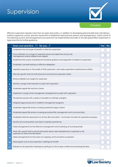 Supervision Checklist 10 Examples Format How To Maximize Pdf