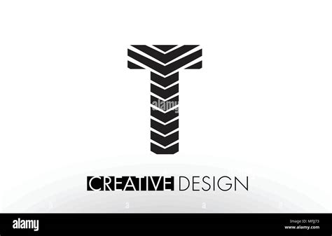 T Lines Letter Design With Creative Elegant Zebra Vector Illustration