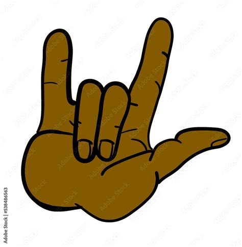 I Love You Asl American Sign Language Clip Art Stock Illustration