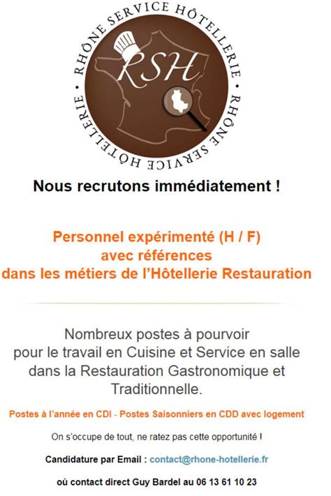 N 1 dans le Recrutement des métiers de l Hôtellerie Restauration