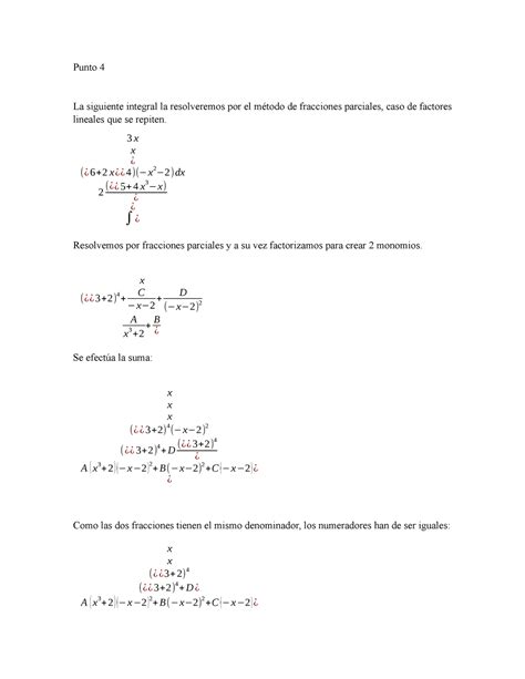 Calculo Integral Ejercicio Punto La Siguiente Integral La