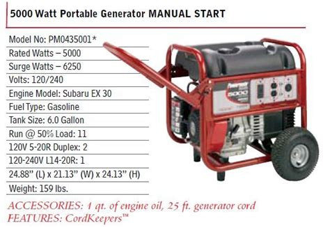 Powermate Watt Generator Hp Subaru Pm On Popscreen