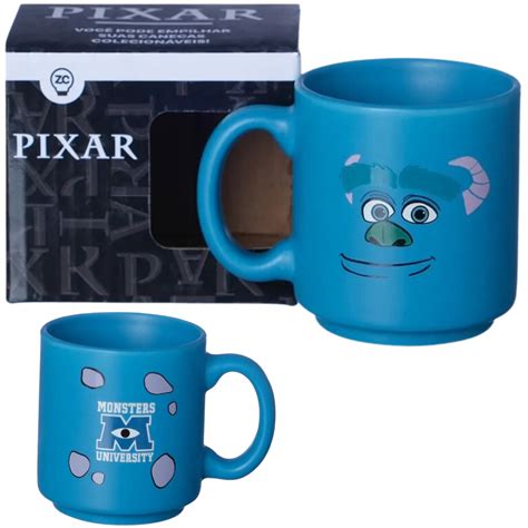 Mini Caneca Sullivan Sulley Azul Café Expresso Empilhável Cerâmica