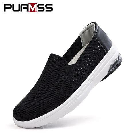 Mulheres Sapatos Casuais Moda Malha Respir Vel Feminino Apartamentos