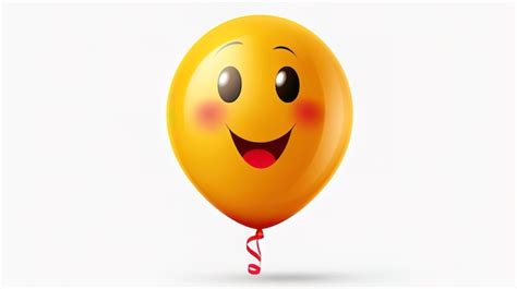 Premium AI Image | D illustration of a yellow balloon emoji with a ...