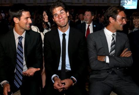 Tim Henman Roger Federer Rafael Nadal et Novak Djokovic sont à un