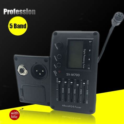 4 Band Eq Equalizer Folk Guitar Preamp Piezo Pickup Guitar Tuner With Mic Beat Board Pickup For