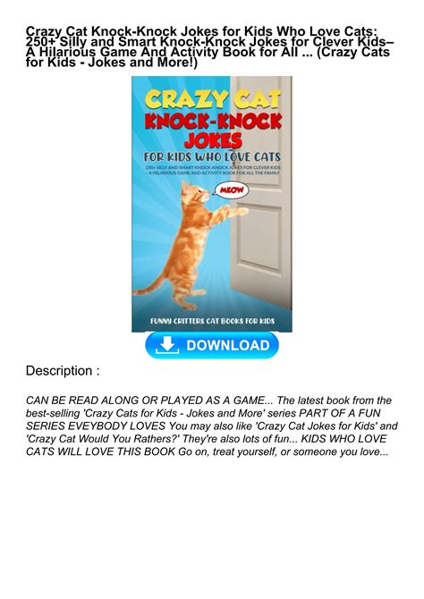 DOWNLOAD⚡PDF Crazy Cat Knock-Knock Jokes for Kids Who Love Cats: 250+ Silly and Smart by ...