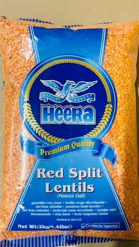 HEERA RED SPLIT LENTILS 2KG Indian Grocery Store