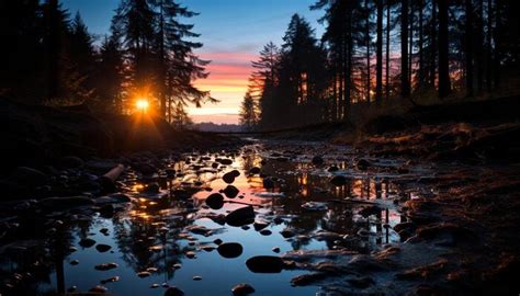 Forest Sunset View Stock Photos, Images and Backgrounds for Free Download