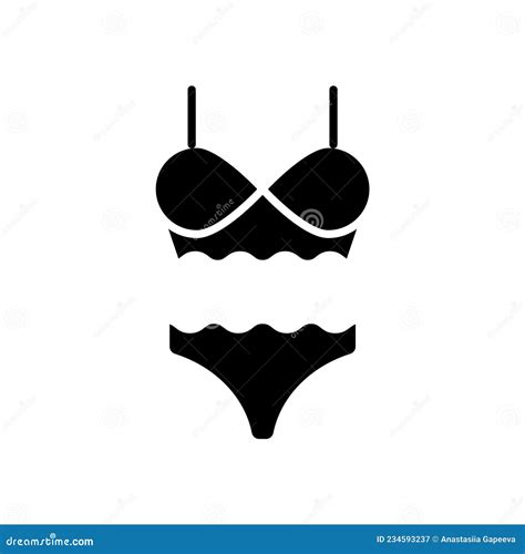 Woman Lingerie Glyph Icon Sex Shop And Swimming Wear Black Filled