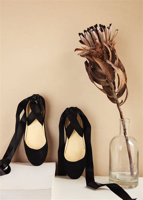 The Swan Ballet Flats In Black Nubuck Thewhiteribbon