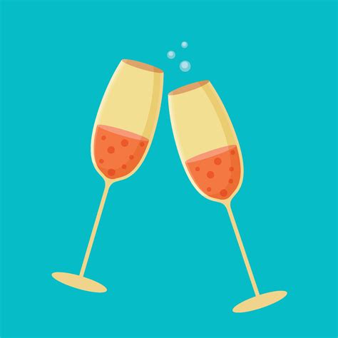 Champagne Glasses Cheers Celebration Vector Illustration 23061380 Vector Art At Vecteezy