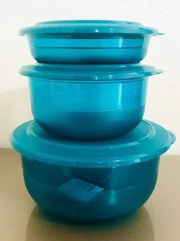 Tupperware Kit 3 Peças Tigela Cristal Em Policarbonato Utensílios