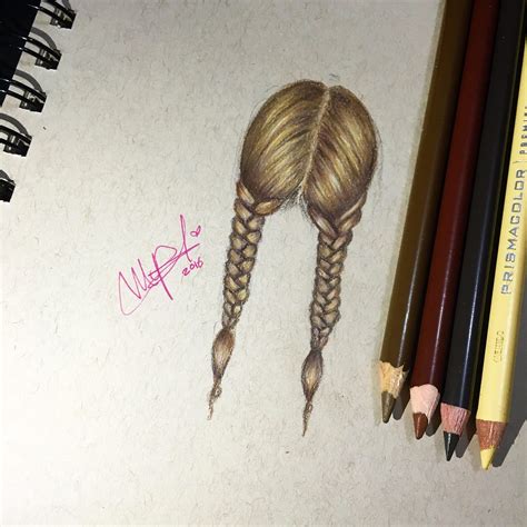 Como Dibujar Cabello Dos Trenzas How To Draw Hair How To Draw The