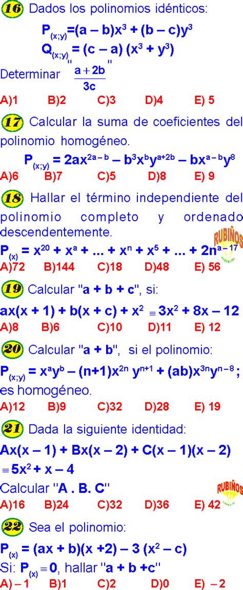 Grados De Un Polinomio Problemas Resueltos Pdf