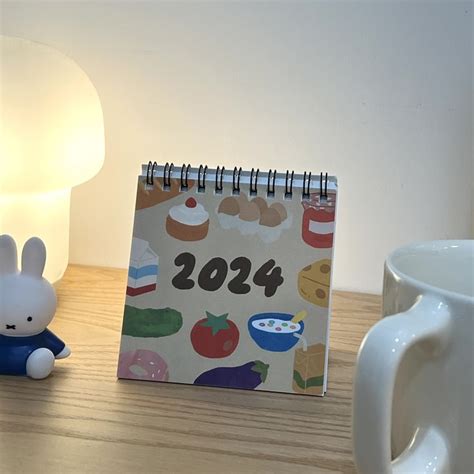 2024 Mini Desk Calendar For 12 Months Cute Desktop Mini Food Calendar