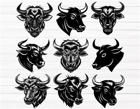 Bull Svg Bundle Bull Svg Angry Bull Face Svg Bull Head Svg Bull