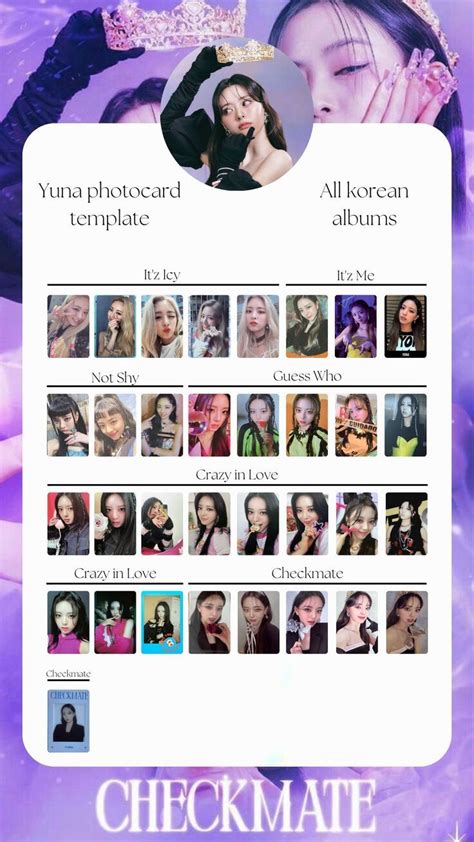 Itzy Yuna Photocard Template