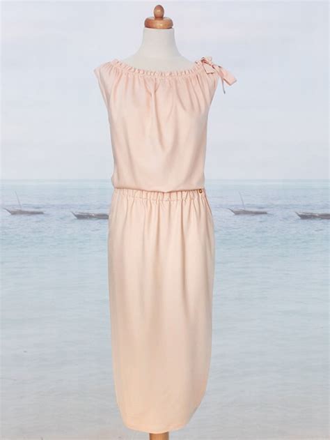 Sukienka hiszpanka długa casualowa nude Sukienki Bee Collection Rozmiar S M Kolor Nude