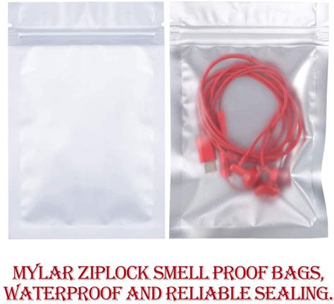 100 Pieces Resealable Smell Proof Bags Foil Pouch Bag Flat Ziplock Bag