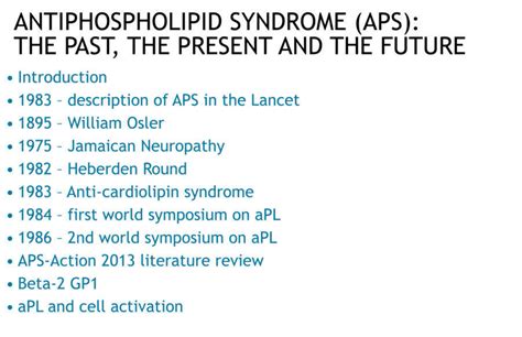 Antiphospholipid Syndrome 30 Years On Dr Graham Hughes