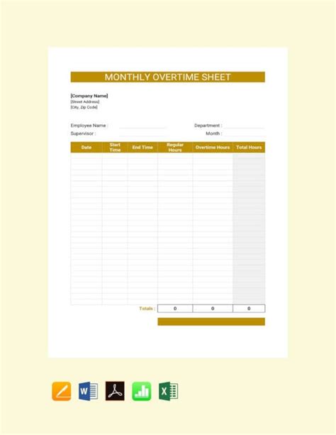 Overtime Sheet Template - 14+ Free Word, PDF Format Download