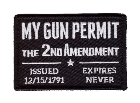 2nd Amendment My Gun Permit Morale Patch Etsy