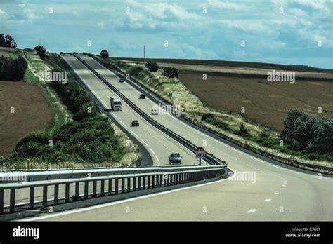 Motorway France French Road Traffic On Motorway © Frédéric Beaumont