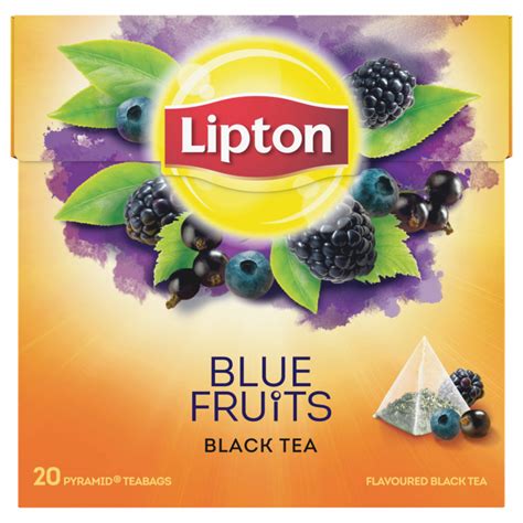 Lipton Blue Fruit Ceai Negru Cu Fructe Albastre Piramide 20x21g