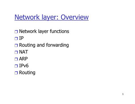 Pdf Network Layer Overview Tu Berlin Network Layer Overview