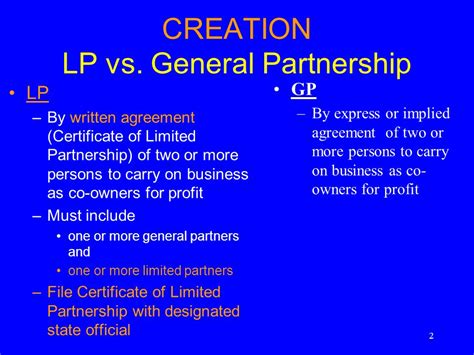 Limited Partnership Examples