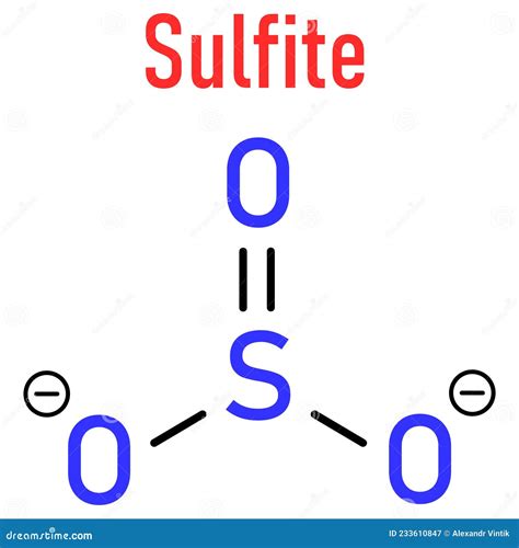 Sulfite Anion Chemical Structure Sulfite Salts Are Common Food Additives Skeletal Formula