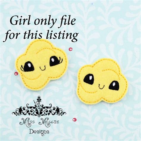 Kawaii Popcorn Girl Only Feltie Ith Embroidery Design File Miss