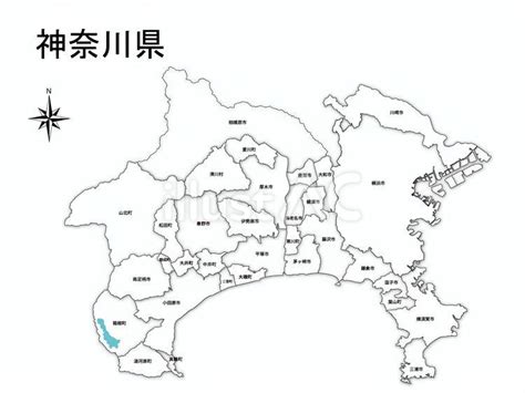 神奈川県の市町村名入り白地図イラスト No 23838918｜無料イラスト・フリー素材なら「イラストac」