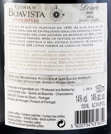 Quinta Da Boavista Vinha Do Ujo Vinhas Velhas Tinto L