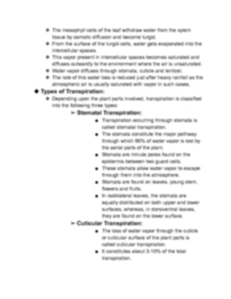 Solution Transpiration Mechanism Types Factors Affecting Transpiration