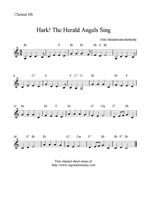 Clarinet Christmas Sheet Music Free Printable Printable Templates