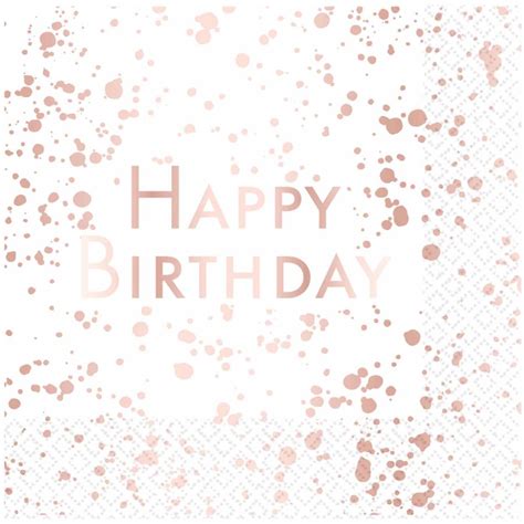 Rose Gold Happy Birthday Lunch Napkins Big W