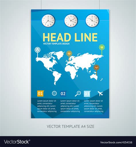 Maps brochure flyer design templates Royalty Free Vector