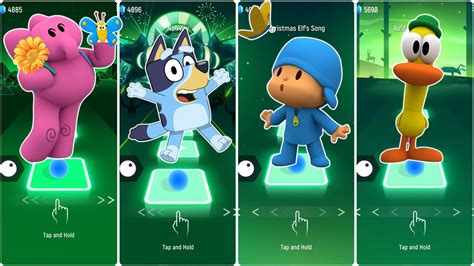 Elly Vs Bluey Bingo Vs Pocoyo Vs Pato Tileshop Edm Rush Youtube