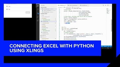 Connecting Excel With Python Using Xlwings Refinitiv Developers Youtube