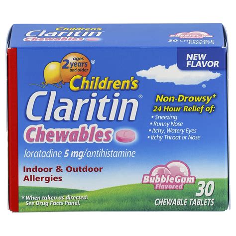 Childrens Claritin 24 Hour Non Drowsy Allergy Relief Bubble Gum