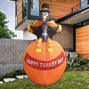 Amazon Mortime Ft Thanksgiving Inflatable Turkey With Pumpkin